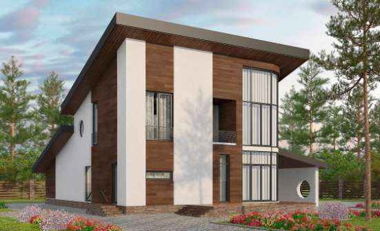 230-001-П Проект двухэтажного дома с мансардой, простой коттедж из кирпича | Проекты домов от House Expert