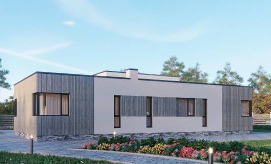 175-001-Л Проект одноэтажного дома, бюджетный коттедж из бризолита | Проекты одноэтажных домов от House Expert
